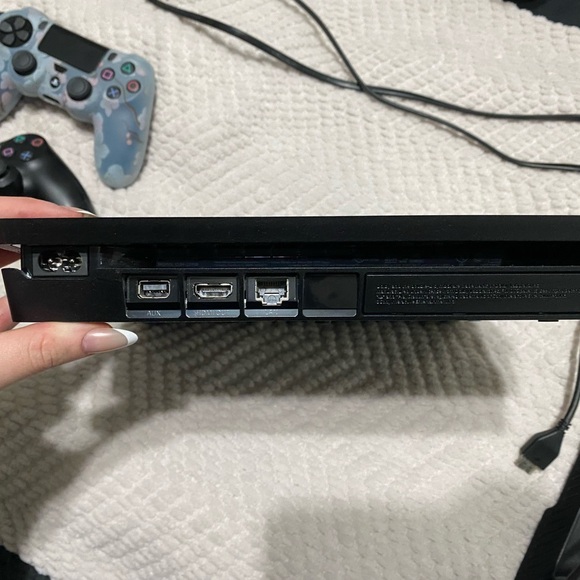 Sony PlayStation 4 Console with Black and Gray Controllers - Picture 3 of 6